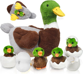Youthfuljive mallard duck mother 12in plush, ideal for cuddling and room decor