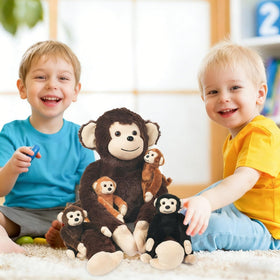 Youthfuljive monkey family display for kids and cuddles