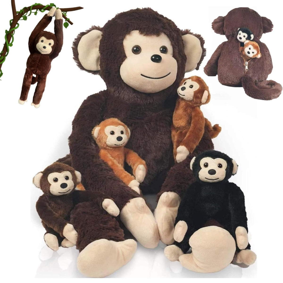 Youthfuljive mommy monkey plush for cozy hugs and play