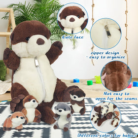 Youthfuljive zipper-pouch otter plush, storage-friendly design.