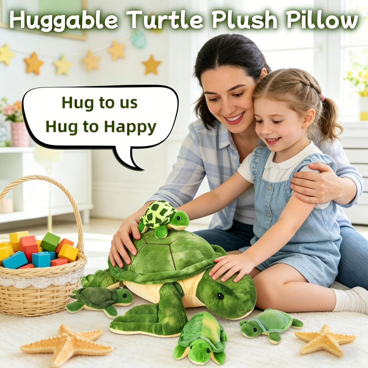 Youthfuljive sea turtle baby collection plush in bright colors