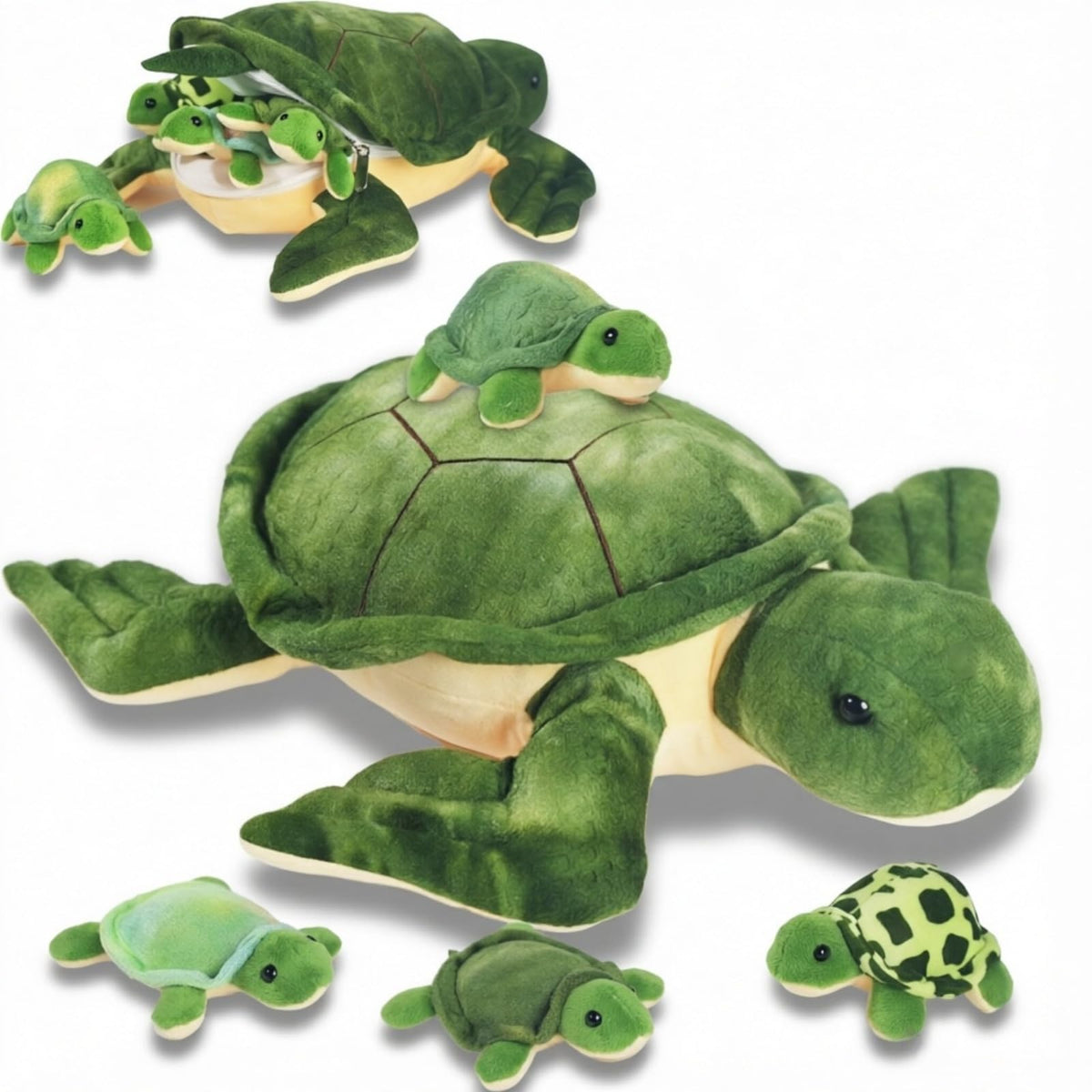 Youthfuljive sea turtle mommy 12-inch plush, cozy bedtime companion