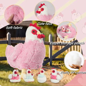 Youthfuljive cozy plush chicken for cuddling and imaginative stories.