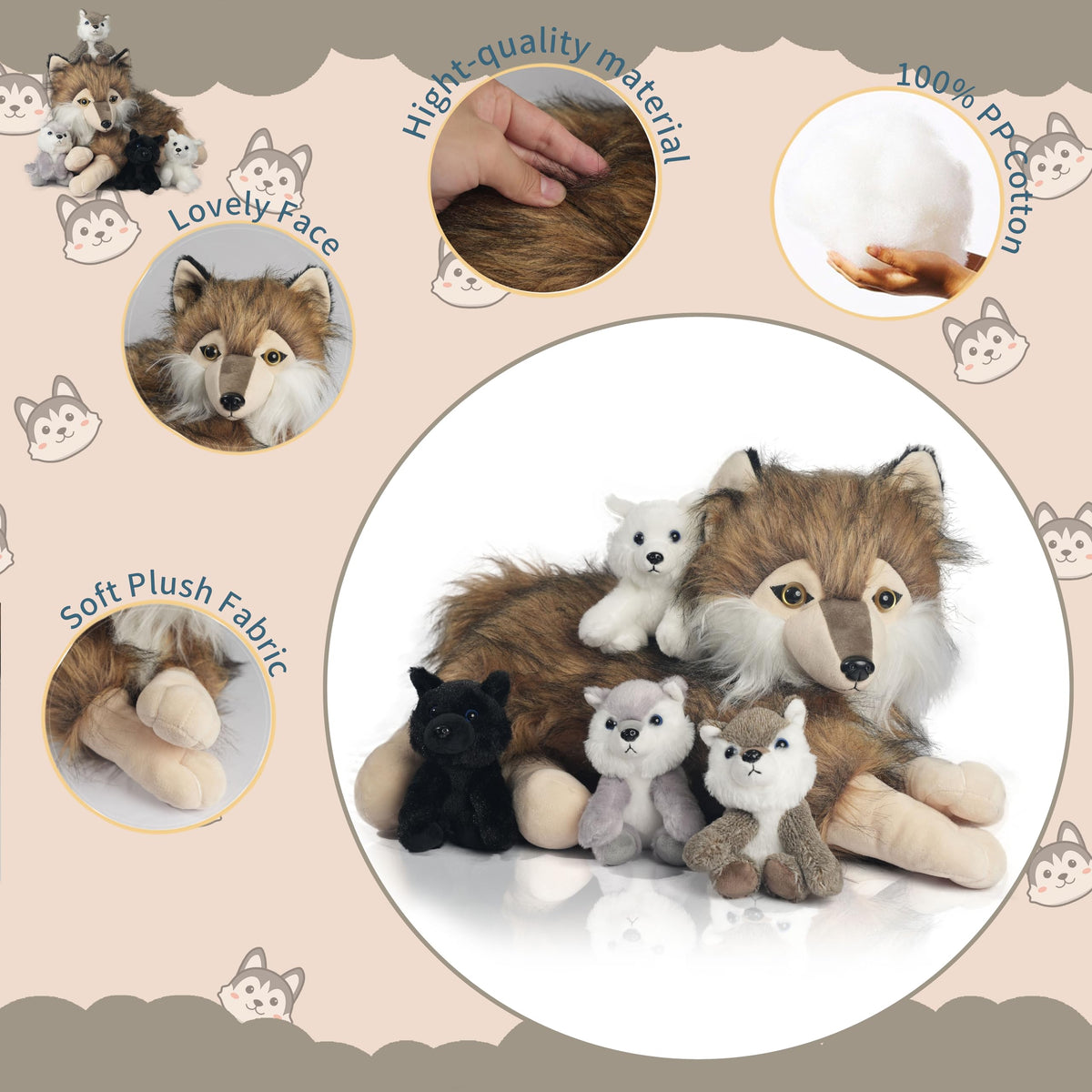 Youthfuljive wolf plush 5-in-1 demo, interactive play concept.