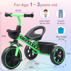 Youthkkee tricycle features a comfy seat supporting small bottoms