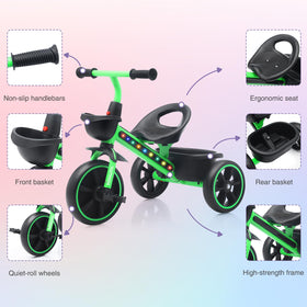 Youthkkee tricycle suitable for indoor and outdoor use on various surfaces