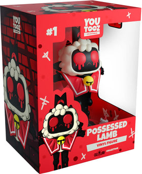 Youtooz Cult of the Lamb Possessed figure front view, ideal display centerpiece.