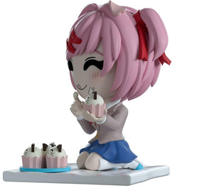 Youtooz Doki Doki Picnic Natsuki on pink polka-dot blanket, charming shelf display