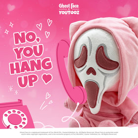 Youtooz Ghost Face plush, soft cuddle buddy for collectibles and nightstand display.