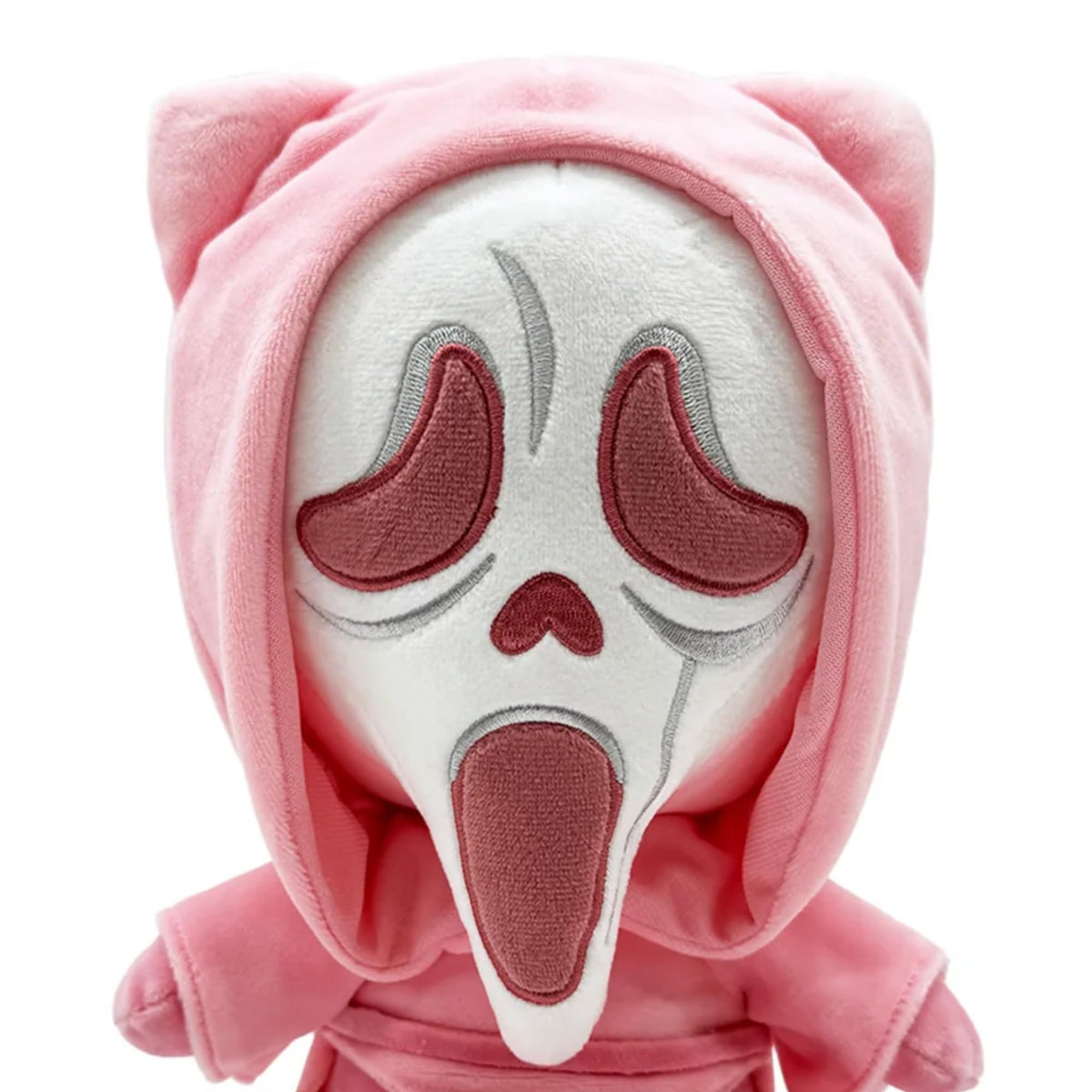 Youtooz Ghost Face plush, soft minky fabric, cuddly companion for fans.