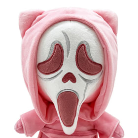 Youtooz Ghost Face plush, soft minky fabric, cuddly companion for fans.