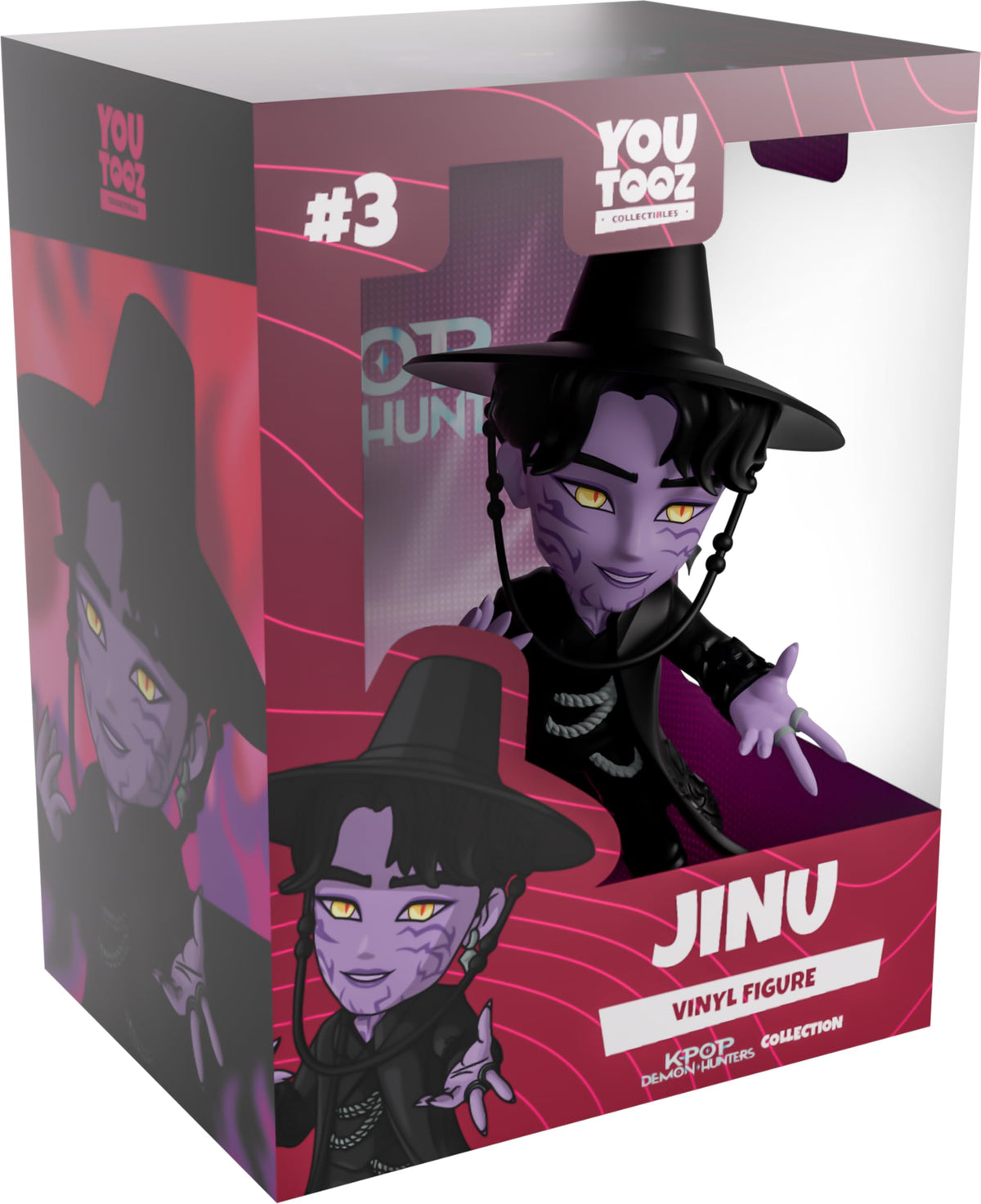 Youtooz Jinu Demon Hunters figure front view for desk display