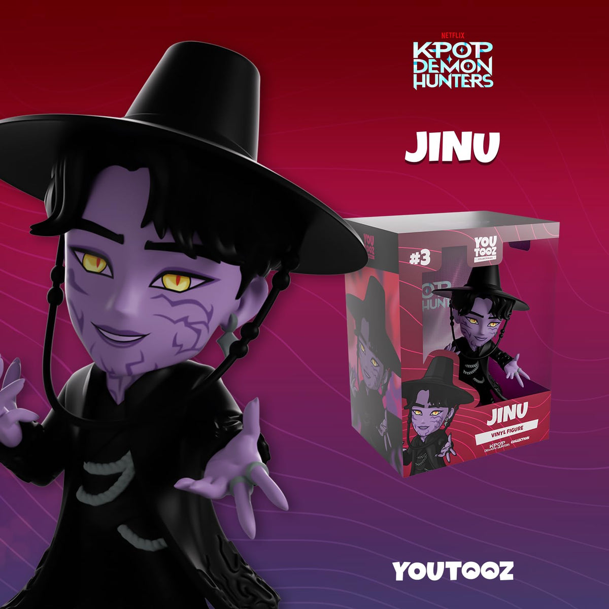 Youtooz Jinu Demon Hunters figure side profile highlights character-inspired details