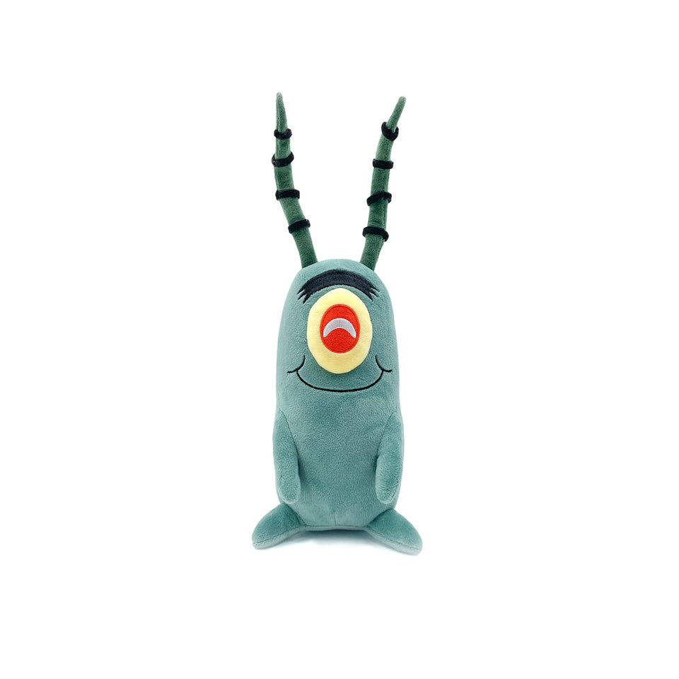 Youtooz Plankton sitting plush 9-inch, soft and cuddly display piece.