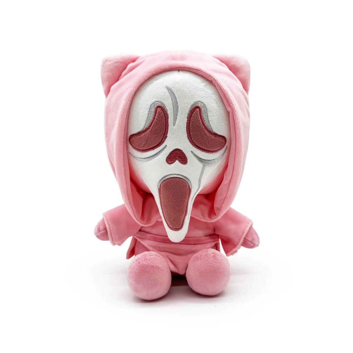 Youtooz Scream Ghost Face 9-inch plush on display, ideal for shelf decor and collection.