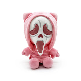 Youtooz Scream Ghost Face 9-inch plush on display, ideal for shelf decor and collection.