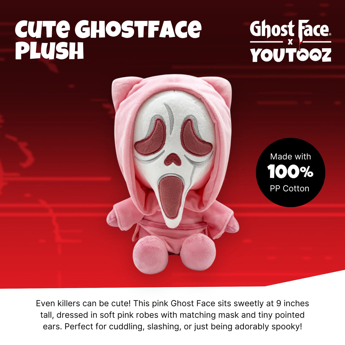 Youtooz Scream Ghost Face 9-inch plush, ideal for giftable horror collections.