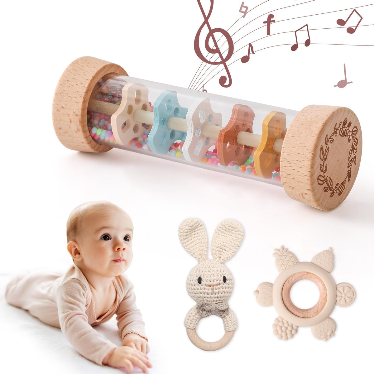 Youuys gift ready rattle set in a box for baby showers