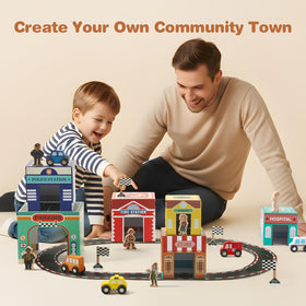 Youuys customizable race track encourages spatial reasoning and creative layout design.