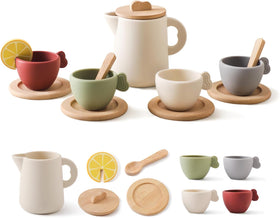 Youuys Enchanting Wooden Tea Party Set teapot shown for imaginative play with kids
