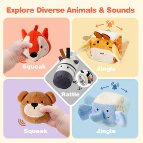 Youuys Travel Sensory Soft Barn Toy includes a safe baby mirror for visual engagement.