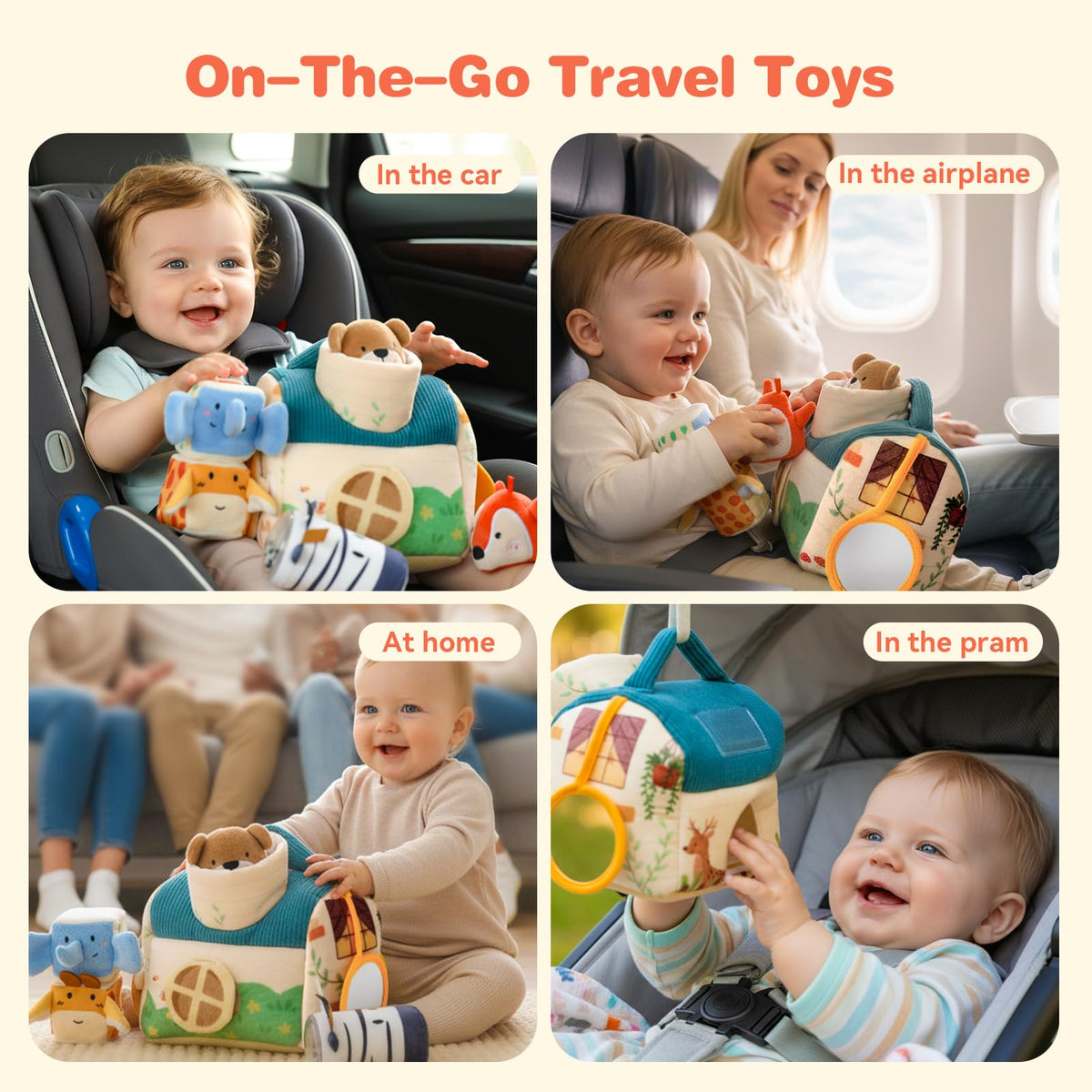 Youuys Travel Sensory Soft Barn Toy’s self-storage house keeps gear organized during trips.