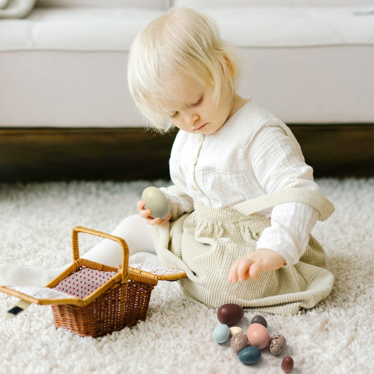 Youuys wooden Easter eggs with colorful eco friendly paint for creative crafts.
