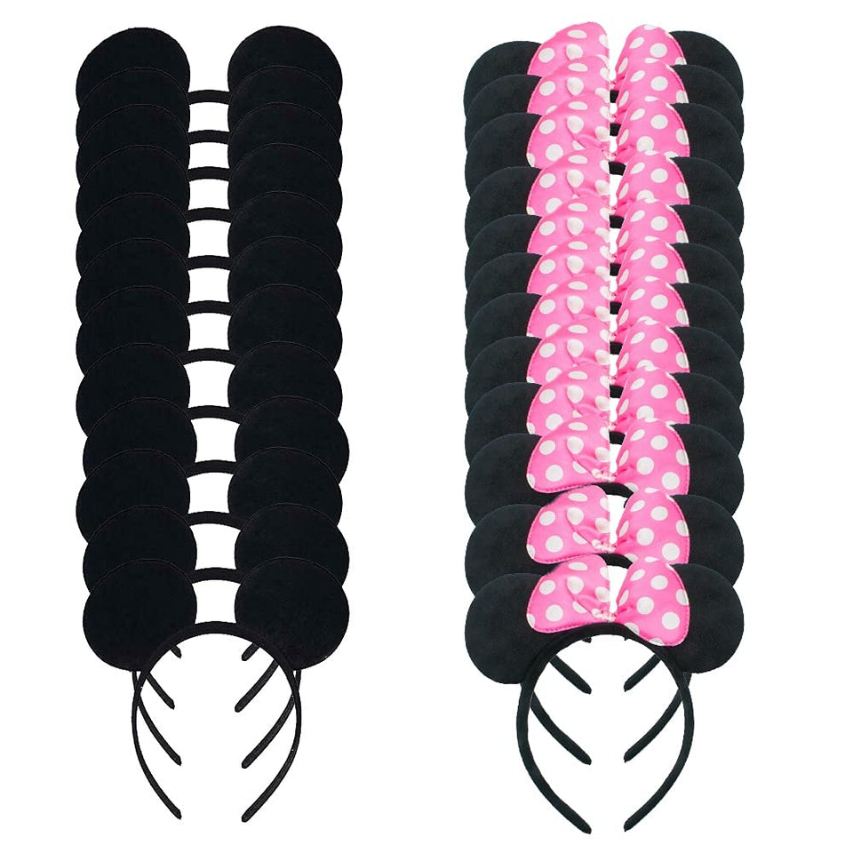 YOVECATHOU black mouse-ear headband for adults with plush comfort