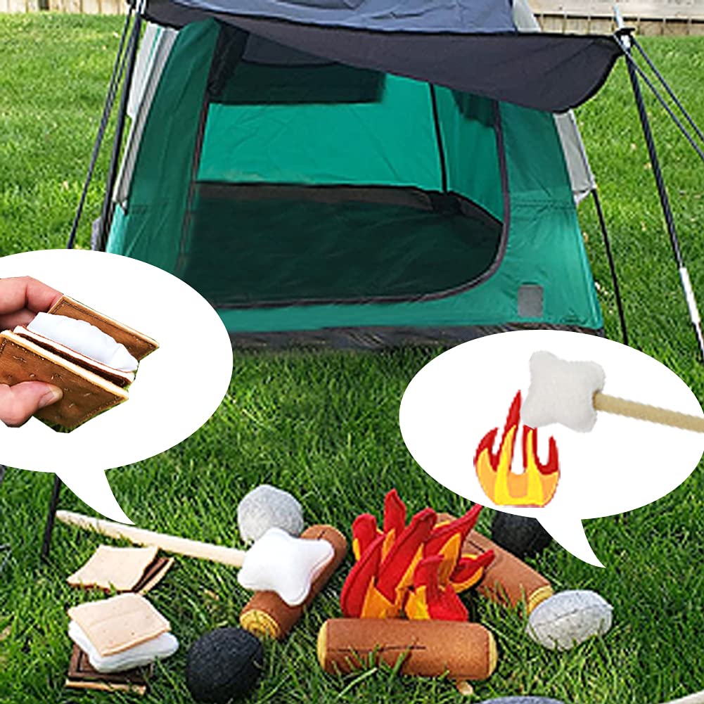Yowlieu gray mat grounds the playset in a cozy campsite