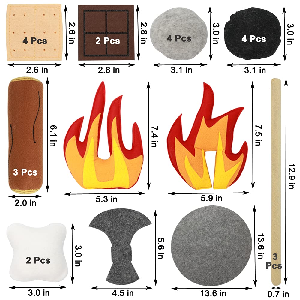 Yowlieu 23-piece set includes campfires rocks wood and accessories