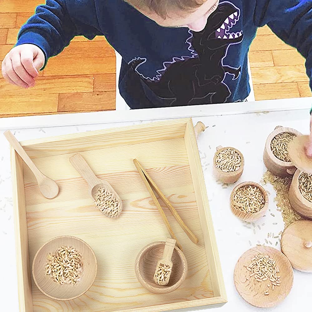 Yowlieu Montessori sensory bin plates aid serving and clean setup