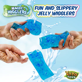 YoYa Toys Magic Wigglers squeeze-action shot demonstrates durable squishy tube