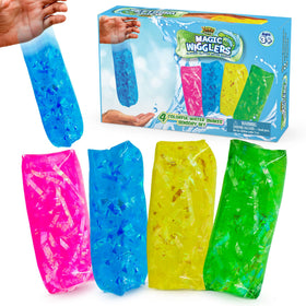 YoYa Toys Magic Wigglers water snake 4-pack in bright colors for sensory play