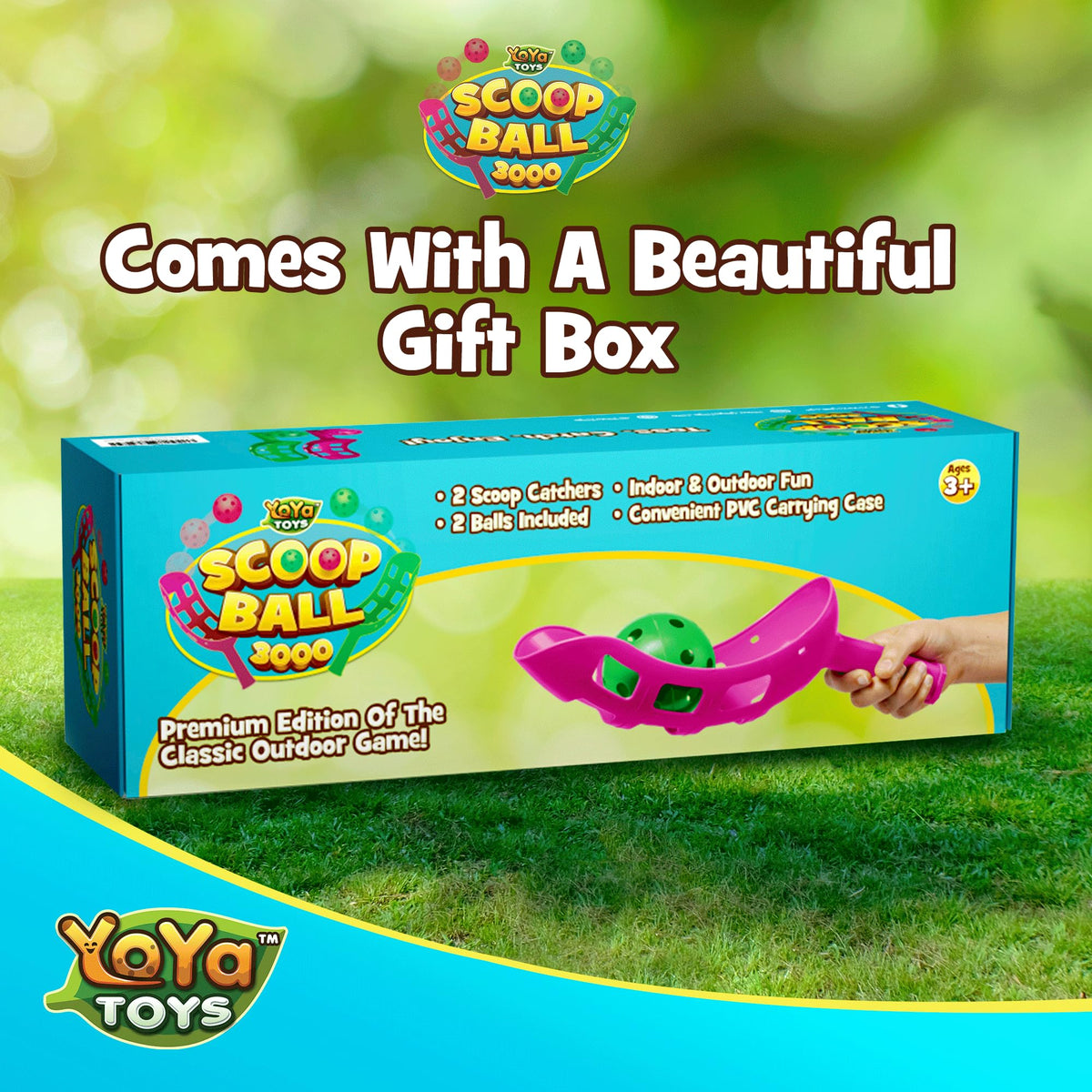 YoYa Toys Scoop Ball Set beach fun with family participation