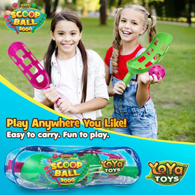 YoYa Toys Scoop Ball Set outdoor play in a sunny backyard