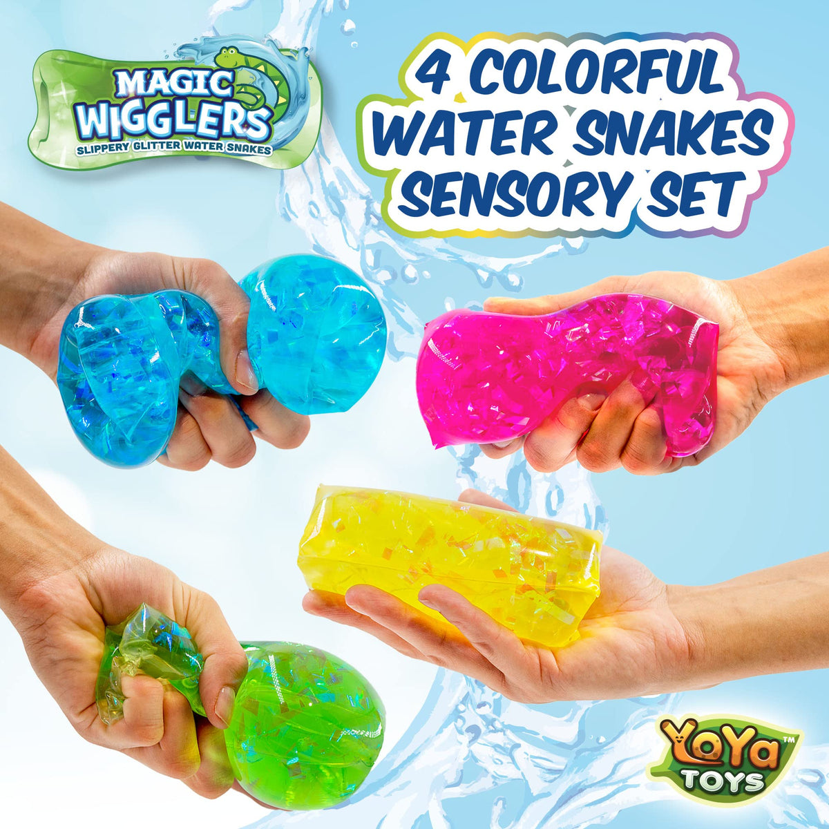 YoYa Toys water snake fidget close-up shows slippery, satisfying squeezing