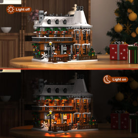 YOYBLOXY It's A Wonderful Life House courtyard decorations adding seasonal charm.