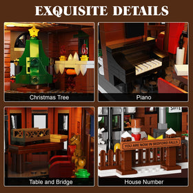 YOYBLOXY It's A Wonderful Life House fireplace and piano interior for a warm festive scene.