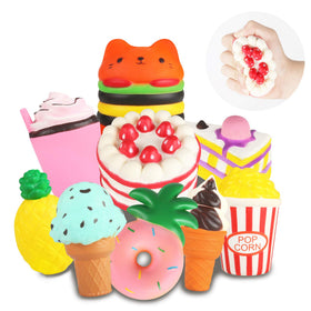 YOYI slow rising jumbo squishy hamburger for relaxing squeezes and tactile play.