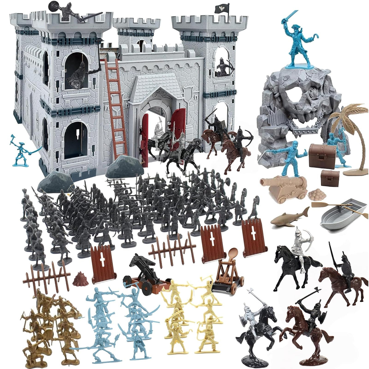 Yoyoom army men castle set figures for imaginative battles indoors.