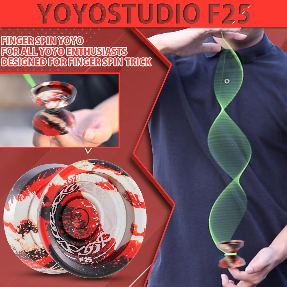 YOYOSTUDIO F25 aluminum body delivers durability and smooth spins