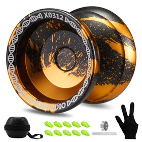 YOYOSTUDIO X0312 front view yoyo showing dual-mode capability for beginners and pros