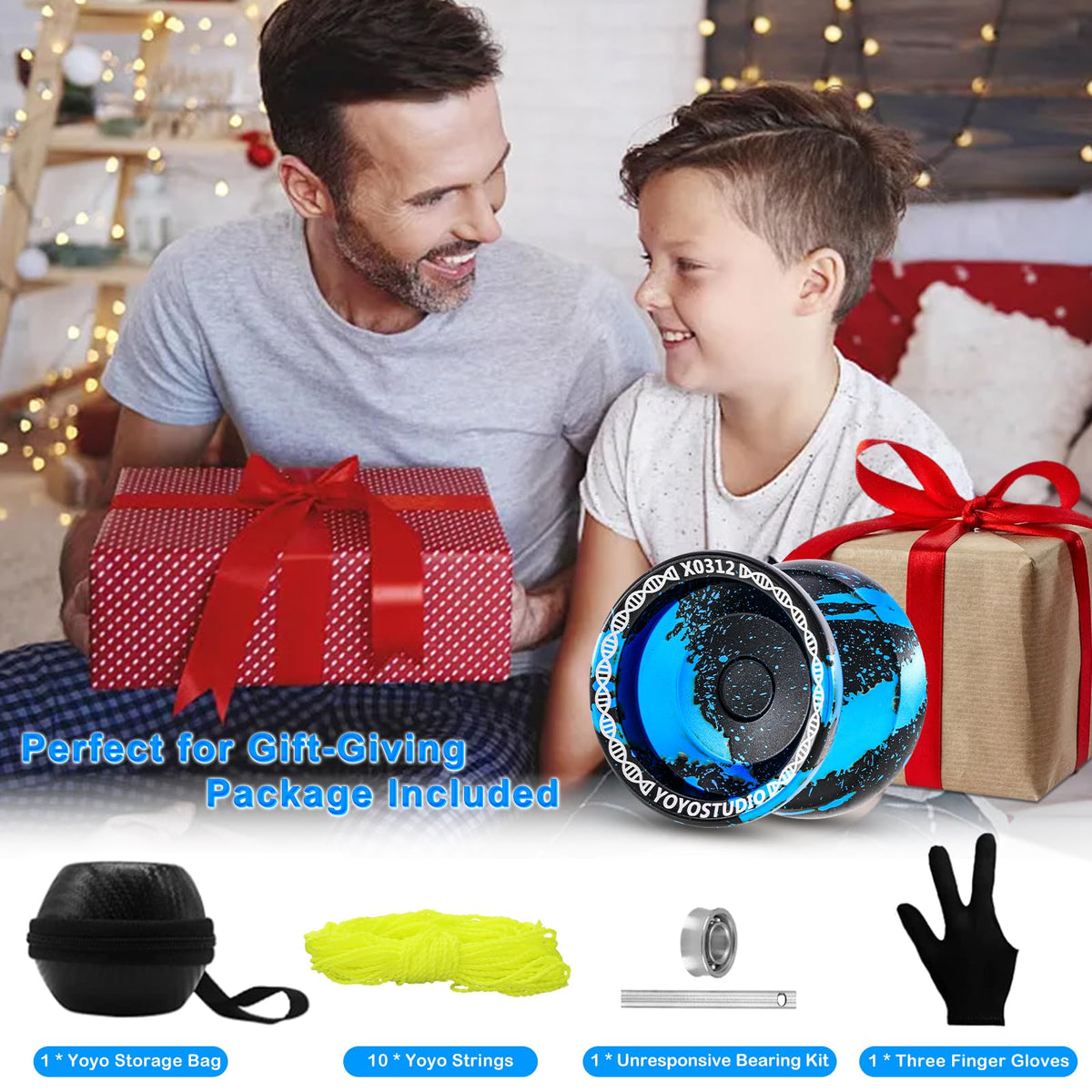 Replacement bearing and fluorescent green strings included with YOYOSTUDIO X0312.