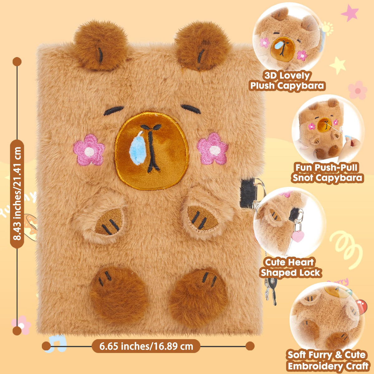 YOYTOO Capybara keychain with turtle backpack charm.