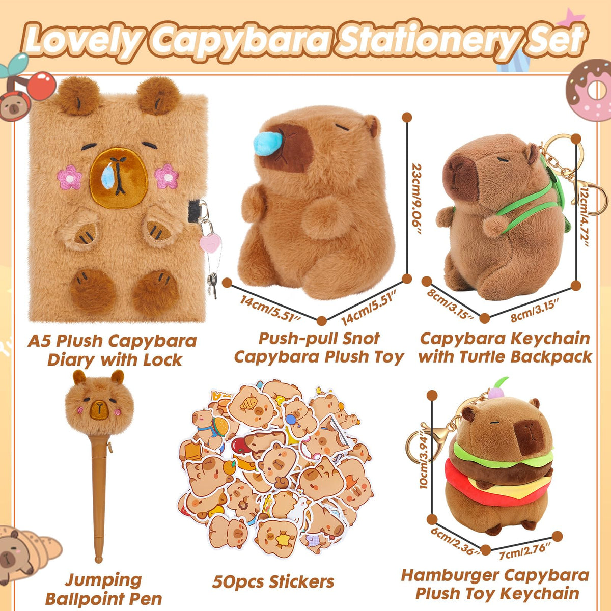 YOYTOO Capybara push-pull plush snot for stress relief.