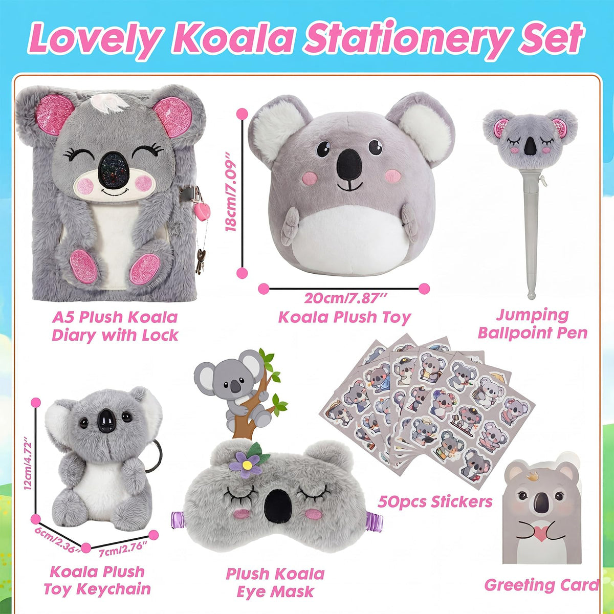 YOYTOO koala plush pillow for cozy naps and bedtime comfort