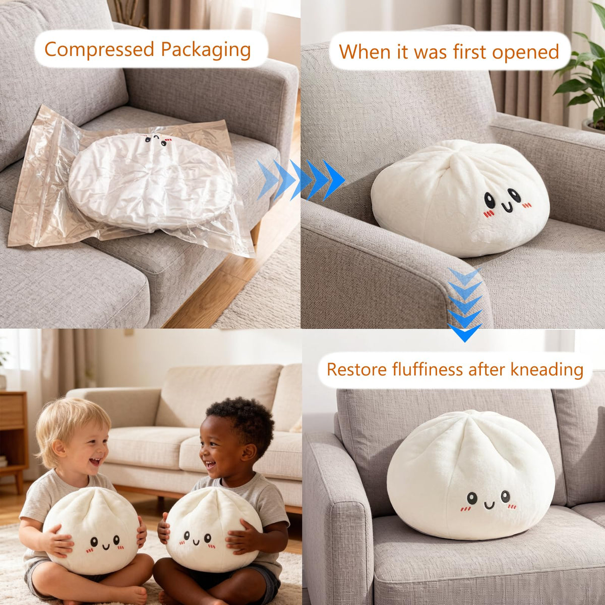 YOYVXIN giant dumpling stress ball on desk supports quick focus