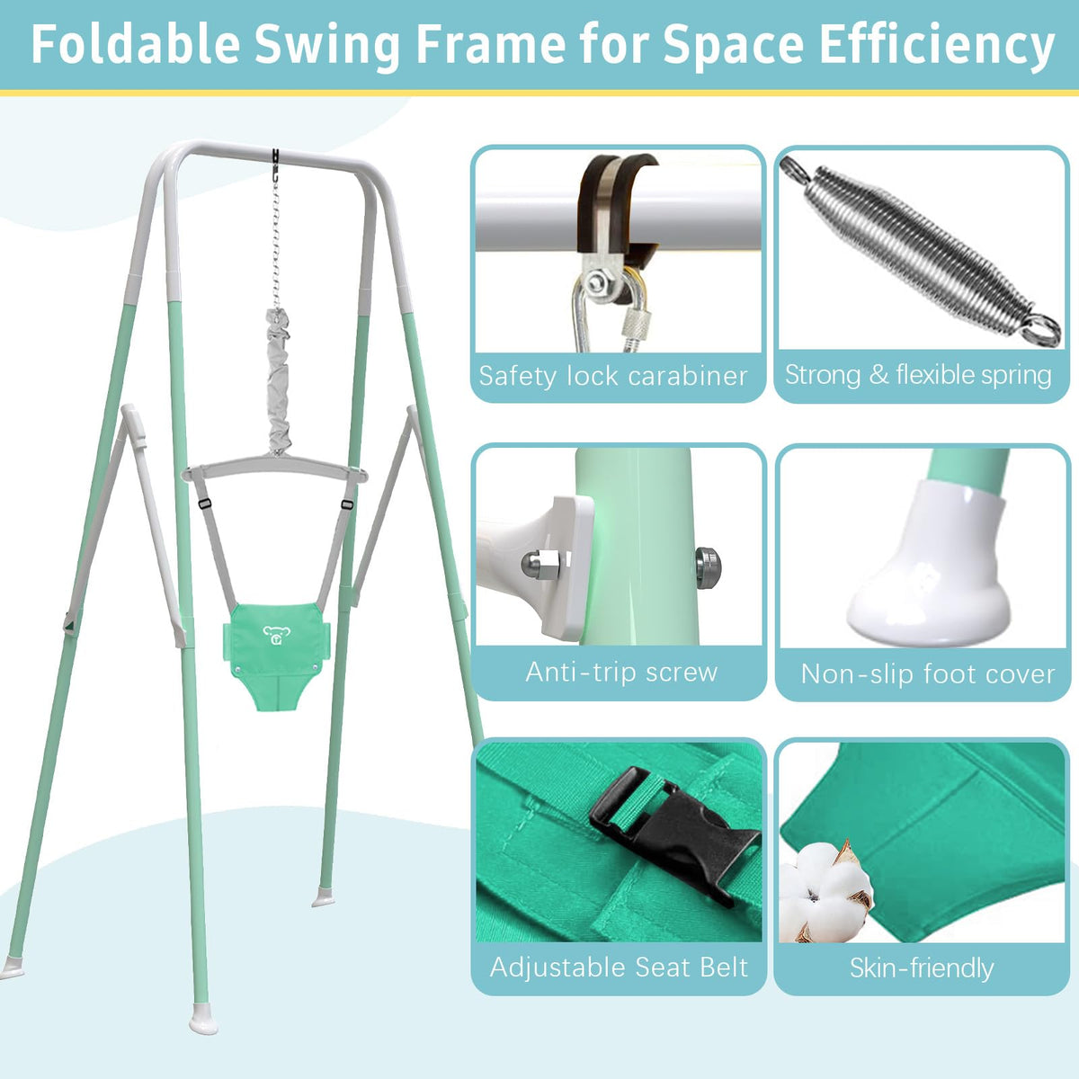 Yozoia safety-coated powder-coated frame for durability.