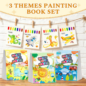 Child painting with YPLUS book boosts color recognition and fine motor skills