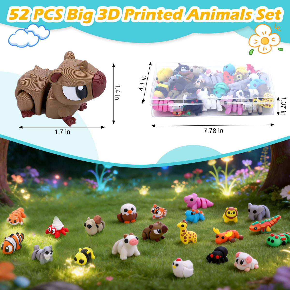 YRBIGSP articulated animals showing joint flexibility for poseable play.